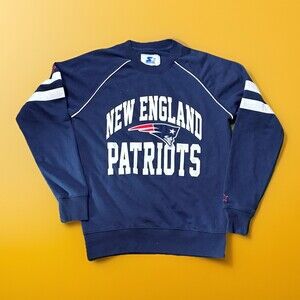 Starter New England Patriots Sweatshirt Men Medium Starter NFL Football Blue